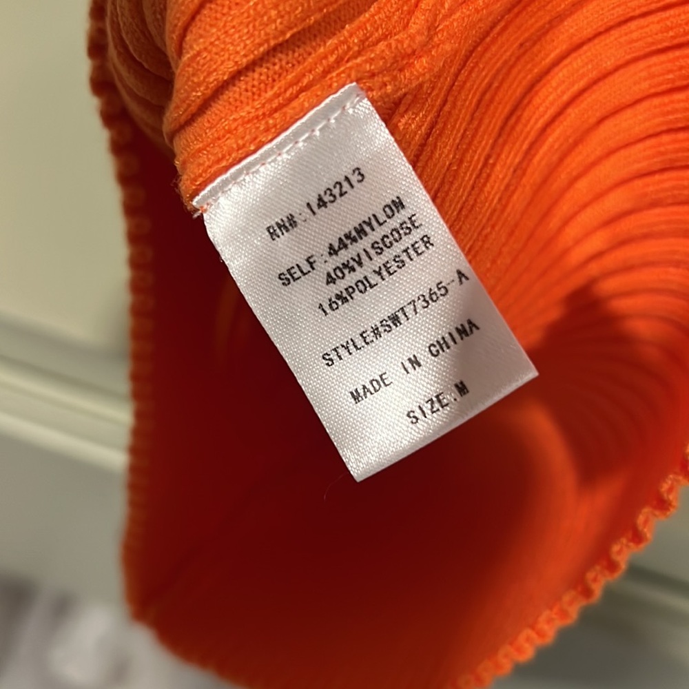 Orange Ribbed Top - Picture 5 of 6